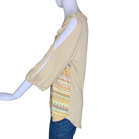 Daytrip Top Multicolor Tribal Print Long Sleeve Pullover Size M - Picture 6 of 9